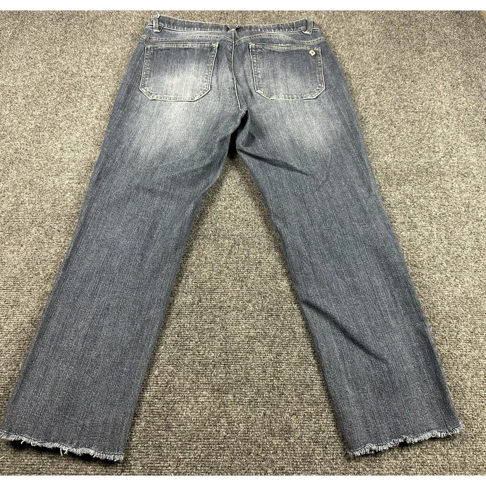 Democracy Ab Technology Jeans Women's Sz 6 Blue Raw Hem Frayed Cropped 30X25 - Picture 11 of 15